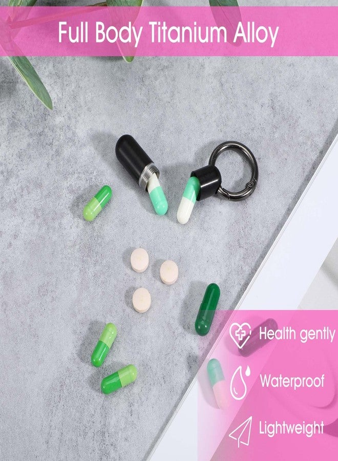 Qianyu 2 PCS Micro Keychain Pill Holder Small Pill Case Waterproof Medicine Organizer Tiny Pills Holder Bottle Portable Container with Keyring for Travel Outdoor Purse Pocket - Image 5